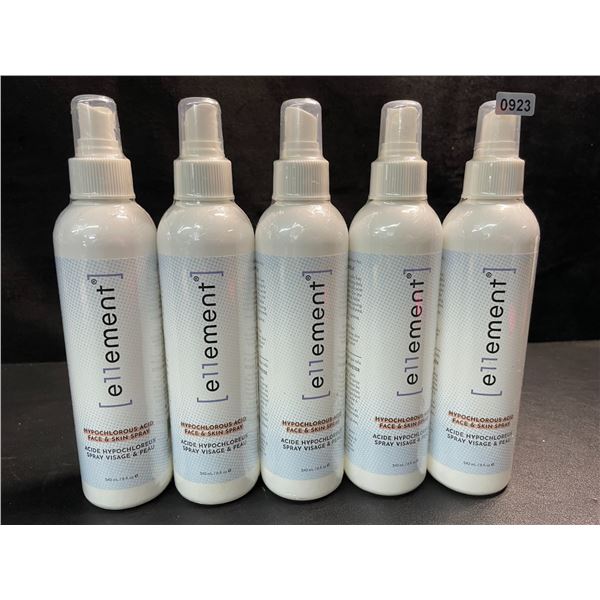 5 Bottles of e11ement Hypochlorous Acid Face & Skin Spray - 240ml Each - New Sealed