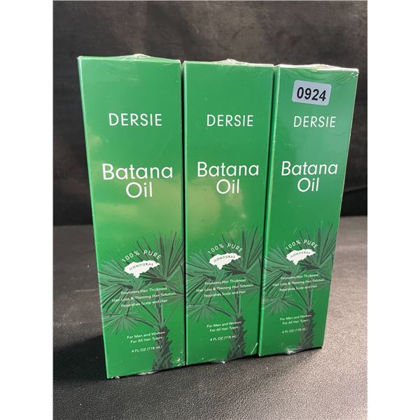 3 Boxes of Dersie Batana Oil - 100% Pure - Promotes Hair Thickness for Men/Women - 118ml