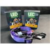 Image 2 : 2 Masbrill LED Light-Up Dog Collars/Safety Collars - Size Small - Purple - Brand New