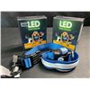 Image 2 : 2 Masbrill LED Light-Up Dog Collars/Safety Collars - Size Medium - Blue - Brand New