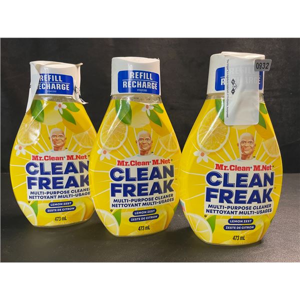 3 Mr.Clean - Clean Freak - Multi-Purpose Deep Cleaner Mist Refills - Lemon Zest - 473ml - New