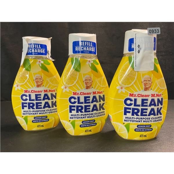 3 Mr.Clean - Clean Freak - Multi-Purpose Deep Cleaner Mist Refills - Lemon Zest - 473ml - New