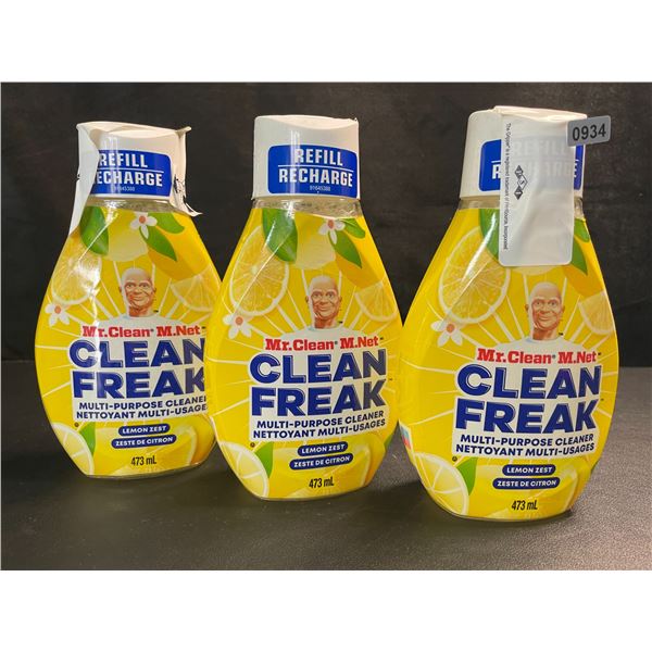 3 Mr.Clean - Clean Freak - Multi-Purpose Deep Cleaner Mist Refills - Lemon Zest - 473ml - New