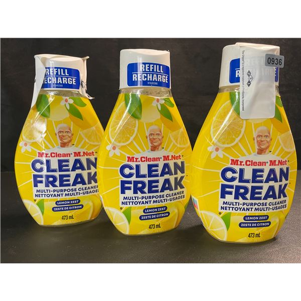 3 Mr.Clean - Clean Freak - Multi-Purpose Deep Cleaner Mist Refills - Lemon Zest - 473ml - New
