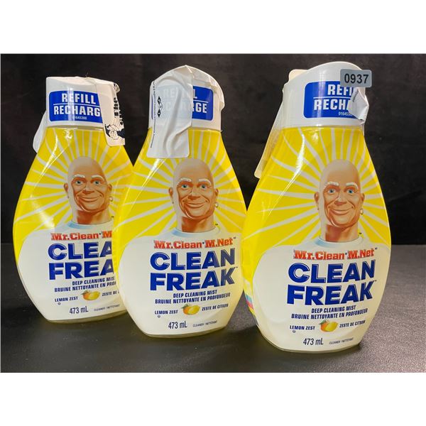 3 Mr.Clean - Clean Freak - Multi-Purpose Deep Cleaner Mist Refills - Lemon Zest - 473ml - New