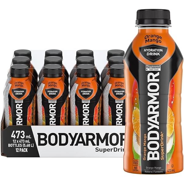 1 Case of BodyArmour SuperDrinks - Orange Mango - 12 x 473ml Bottles