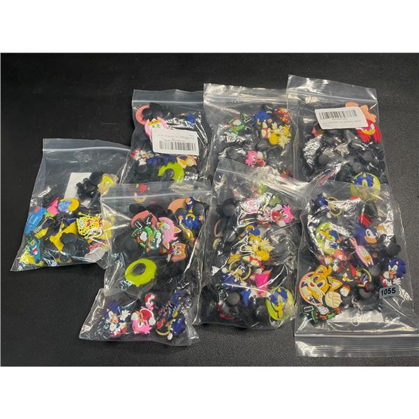 7 Packs of Croc Shoe Charms - Sonic the Hedgehog and Spongebob Designs - New