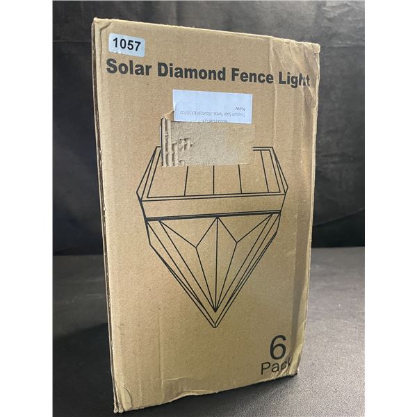 1 Box of Solar Diamond Fence Lights for Lawn/Garden - 6 Pack - New