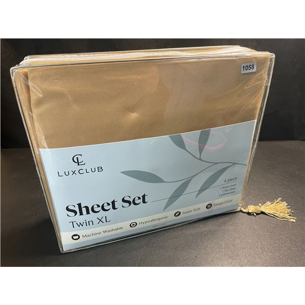 1 LuxClub 4PC Bed Sheet Set - Twin XL - Beige - Brand New
