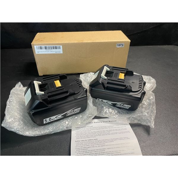 Box of 2 Aftermarket 5.0ah 18V Batteries for Makita Cordless Power Tools (Model: BL1850B) - New