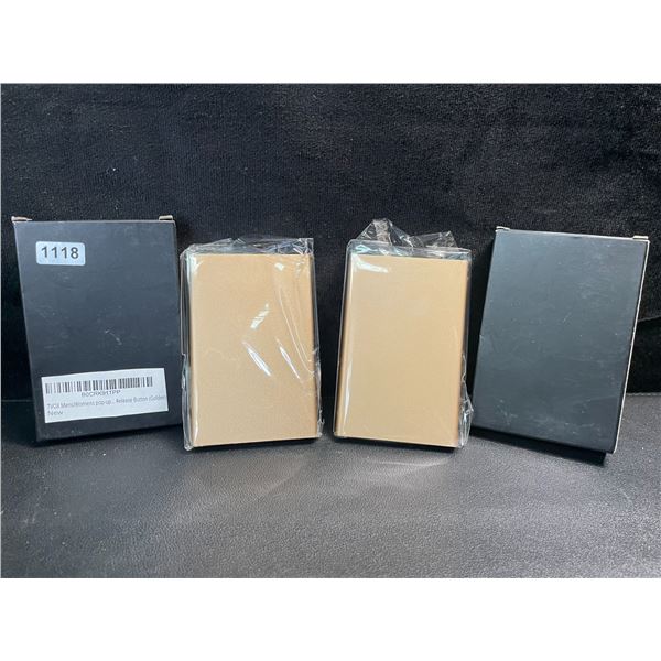 2 Pop-Up Sleek Compact Wallets - Gold Colour - New