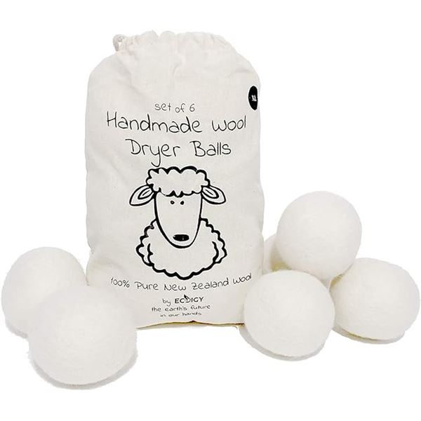 2 Boxes of XL Wool Dryer Balls; 100% Pure New Zealand Wool - Reduces Wrinkles & Drying Time - 6PCS