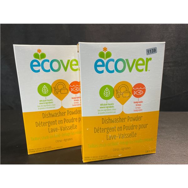 2 Boxes of Ecover Natural Plant-Based Dishwasher Powder - Citrus - 1.36kg - New Sealed