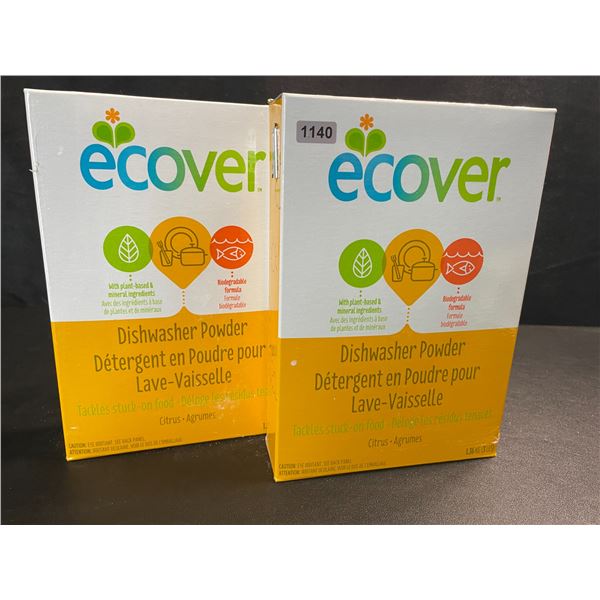 2 Boxes of Ecover Natural Plant-Based Dishwasher Powder - Citrus - 1.36kg - New Sealed