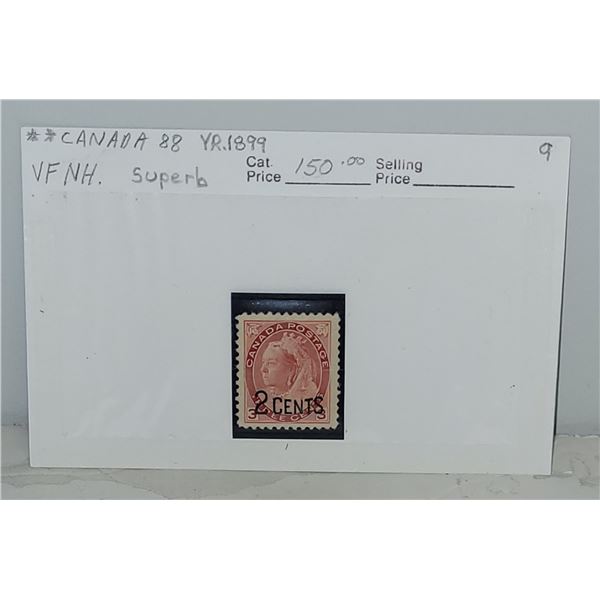 Canada 88 VF NH Mint Queen Victoria YR 1899 "Superb" Cat $150.00