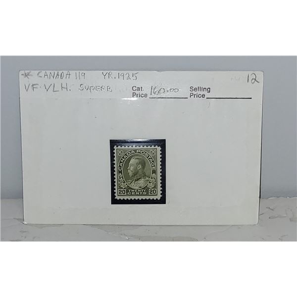 Canada 119 VF VLH Mint King Edward YR 1925 Cat $160.00