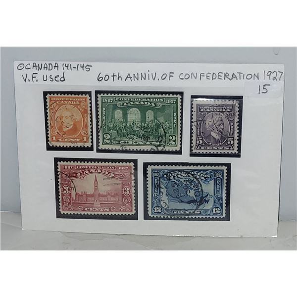 Canada 141-145 VF Used 60th Anniversary of Confederation YR 1927