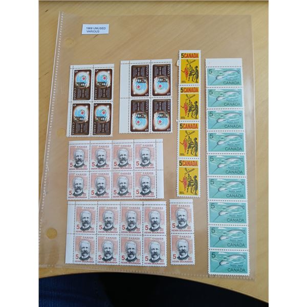 1968 Various Unused