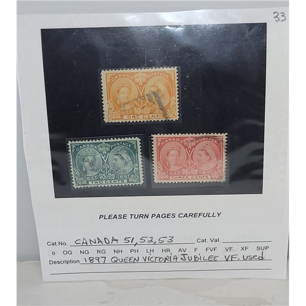 Canada 51, 52, 53 VF Used 1897 Jubilee Issues