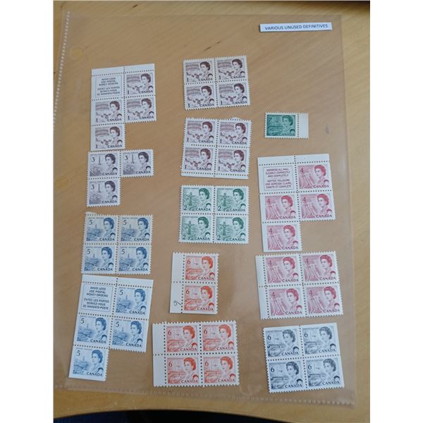 Various Definitives Unused