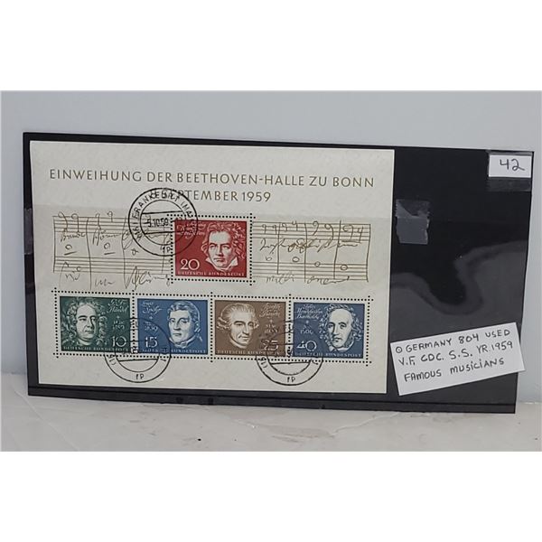 Germany B04 VF CDC Used Famous Musicians Sheet YR 1959