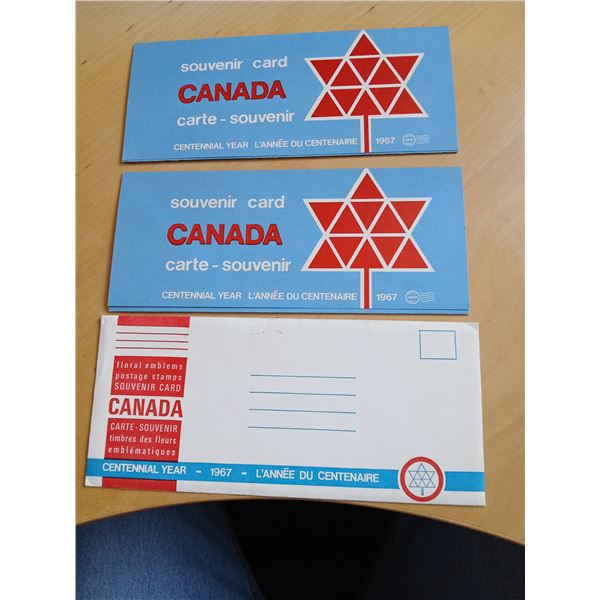 2 x 1967 Souvenir Cards with All Stamps and 1 Envelope