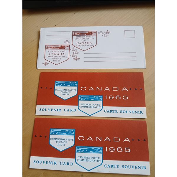 2 x 1965 Souvenir Cards with All Stamps and 1 Envelope
