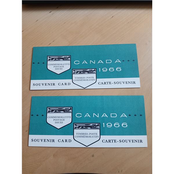 2 x 1966 Souvenir Cards with All Stamps no Envelope