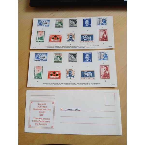 2 x 1961 Souvenir Cards with All Stamps and 1 Envelope