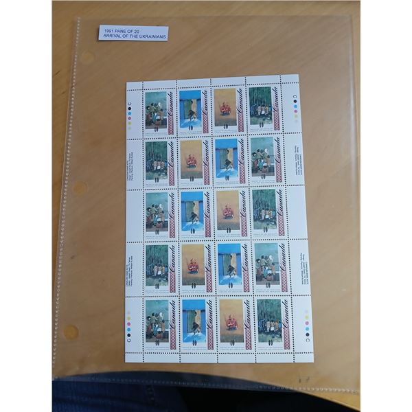 1991 Arrival of the Ukrainians Pane of 20