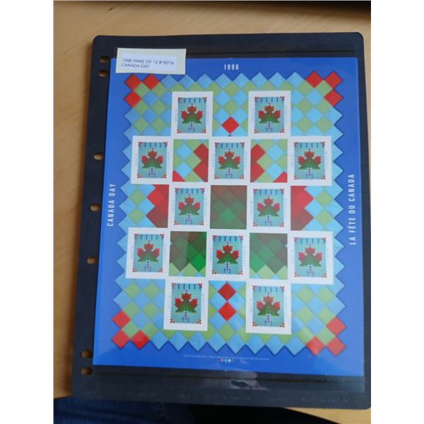 1996 Canada Day Pane of 12