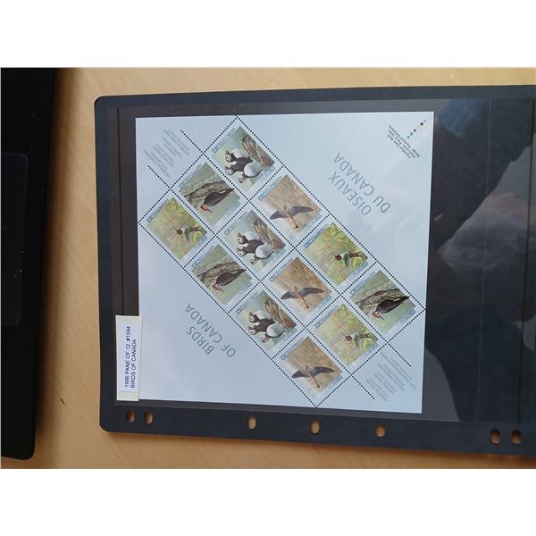 1996 Birds of Canada Pane of 12