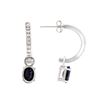 Image 2 : Plated Rhodium and Sterling Silver 3.25ctw Sapphire and Diamond Earrings