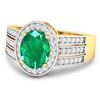 Image 2 : 14KT Yellow Gold 1.53ctw Zambian Emerald and Diamond Ring
