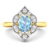 Image 3 : 14KT Yellow Gold 0.96ctw Aquamarine and Diamond Ring