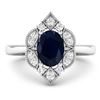 Image 3 : 14KT White Gold 1.3ctw Blue Sapphire and Diamond Ring