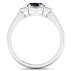 Image 4 : 14KT White Gold 1.3ctw Blue Sapphire and Diamond Ring