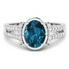 Image 3 : 14KT White Gold 1.9ctw London Blue Topaz and Diamond Ring