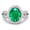 Image 3 : 14KT White Gold 3.14ctw Zambian Emerald and Diamond Ring