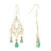 Image 2 : Plated 18KT Yellow Gold and Sterling Silver 4.51ctw Emerald Earrings