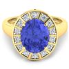 Image 2 : 14KT Yellow Gold 3.43ct Tanzanite and Diamond Ring
