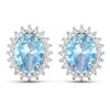 Image 1 : 14KT White Gold 1.92ctw Aquamarine and Diamond Earrings