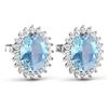 Image 2 : 14KT White Gold 1.92ctw Aquamarine and Diamond Earrings