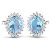 Image 3 : 14KT White Gold 1.92ctw Aquamarine and Diamond Earrings