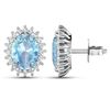 Image 4 : 14KT White Gold 1.92ctw Aquamarine and Diamond Earrings