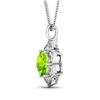 Image 3 : 14KT White Gold 1.85ctw Peridot and Diamond Pendant