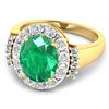 Image 3 : 14KT Yellow Gold 3.14ct Zambian Emerald and Diamond Ring