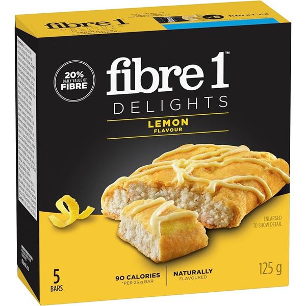 NEW 3 X 125G FIBRE DELIGHTS LEMON