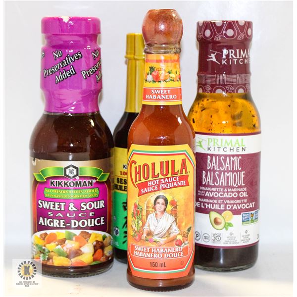NEW 4 BOX OF MIXED OILS AND SAUCES