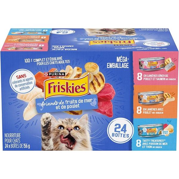 NEW 24 X 156G PURINA FRISKIES SEAFOOD & CHICKEN
